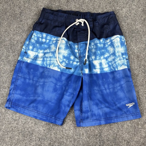 Speedo Swim Trunks‎ Men Small Blue Ombre Tie Dye Board Shorts Coastal Gorpcore - Picture 1 of 14